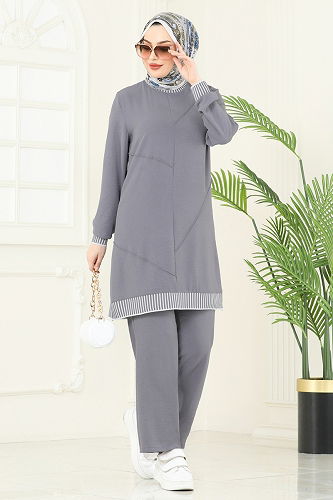 moda selvim طقم رمادي 2635SL432 - Thumbnail