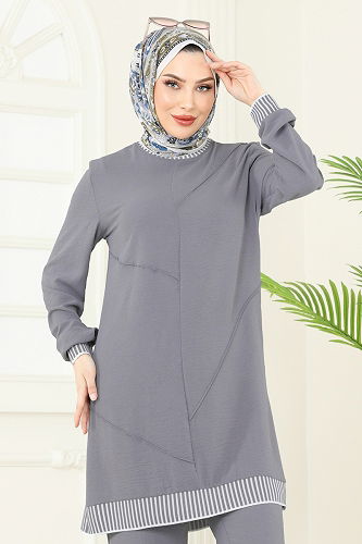 moda selvim طقم رمادي 2635SL432 - Thumbnail