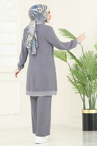 moda selvim طقم رمادي 2635SL432 - Thumbnail