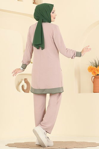 moda selvim طقم بيج وردي 2635SL432 - Thumbnail