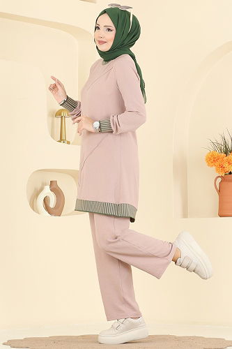 moda selvim طقم بيج وردي 2635SL432 - Thumbnail