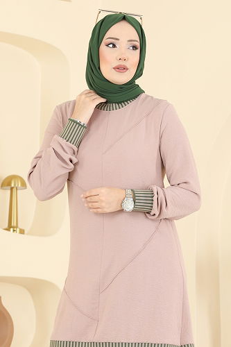 moda selvim طقم بيج وردي 2635SL432 - Thumbnail