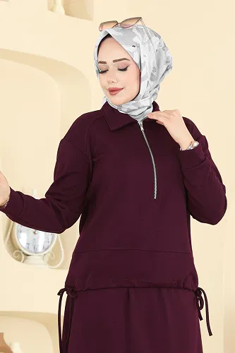 moda selvim طقم خمري 2636MSZ1172 - Thumbnail