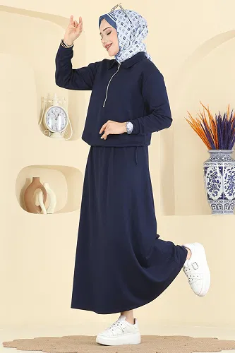 moda selvim طقم كحلي غامق 2636MSZ1172 - Thumbnail