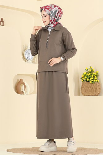 moda selvim طقم بيج غامق 2636MSZ1172 - Thumbnail