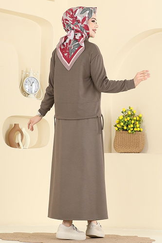 moda selvim طقم بيج غامق 2636MSZ1172 - Thumbnail