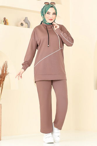 moda selvim طقم بني فاتح 2636SL432 - Thumbnail