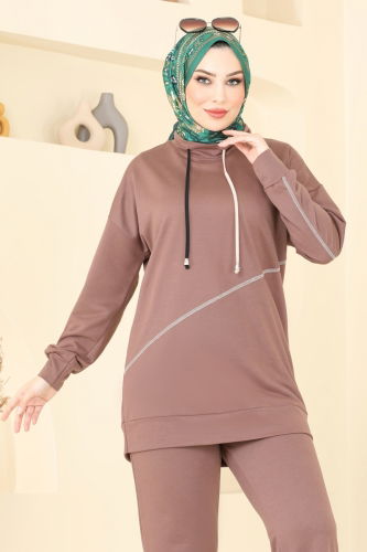 moda selvim طقم بني فاتح 2636SL432 - Thumbnail