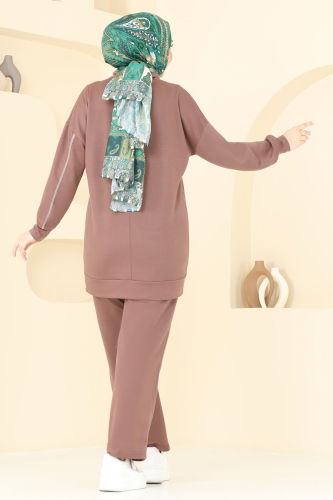 moda selvim طقم بني فاتح 2636SL432 - Thumbnail