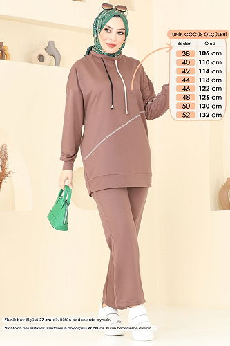 moda selvim طقم بني فاتح 2636SL432 - Thumbnail