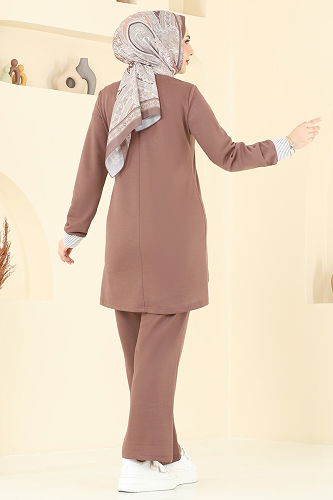 moda selvim طقم بني فاتح 2637SL432 - Thumbnail