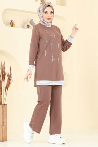 moda selvim طقم بني فاتح 2637SL432 - Thumbnail