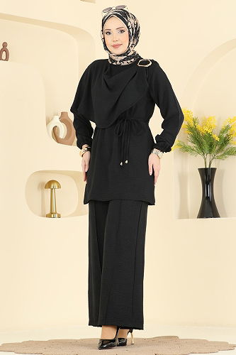 moda selvim طقم أسود 2639MSZ1172 - Thumbnail