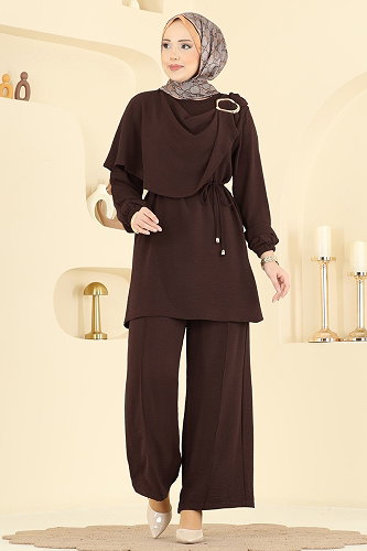 moda selvim طقم بني 2639MSZ1172 - Thumbnail