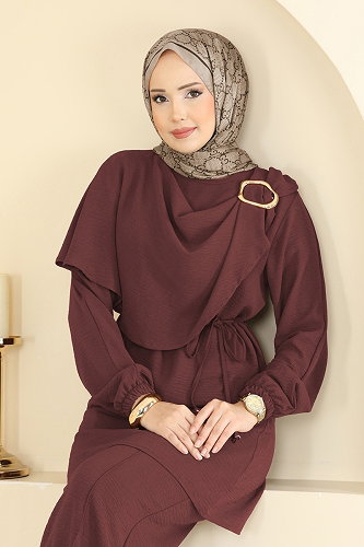 moda selvim طقم وردي غامق 2639MSZ1172 - Thumbnail