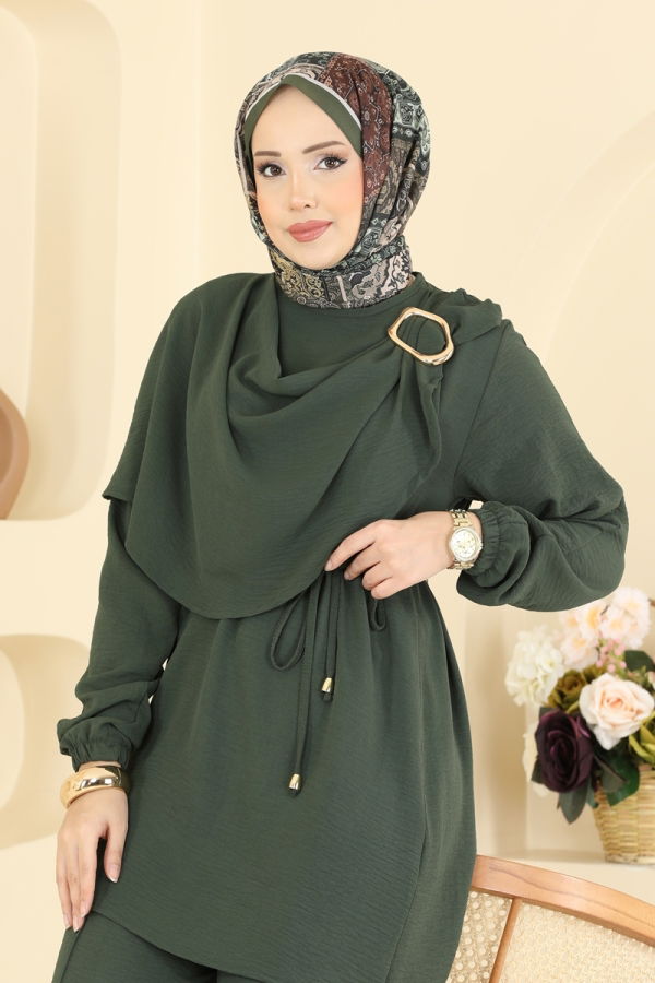 Modaselvim Hijab Combinations Combined 2639MSZ1172 Khaki