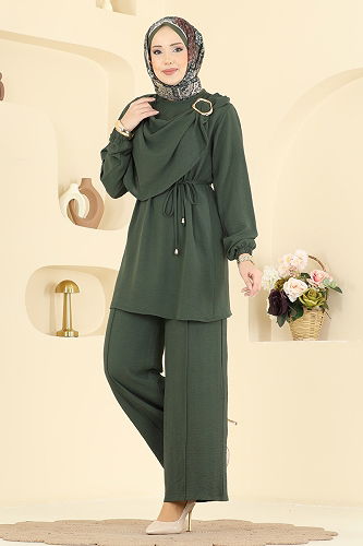 moda selvim طقم اخضر عفني 2639MSZ1172 - Thumbnail