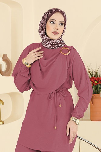 moda selvim طقم وردي فاتح 2639MSZ1172 - Thumbnail