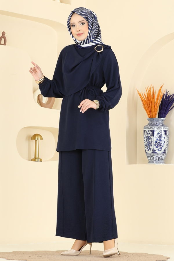 Modaselvim Hijab Combinations Combined 2639MSZ1172 Navy Blue