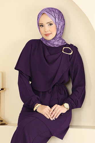 moda selvim طقم أرجواني 2639MSZ1172 - Thumbnail