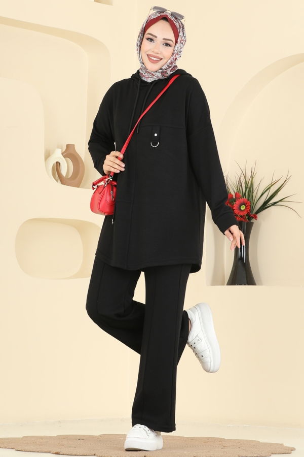 Modaselvim Hijab Combinations Combined 2642MSZ1172 Black