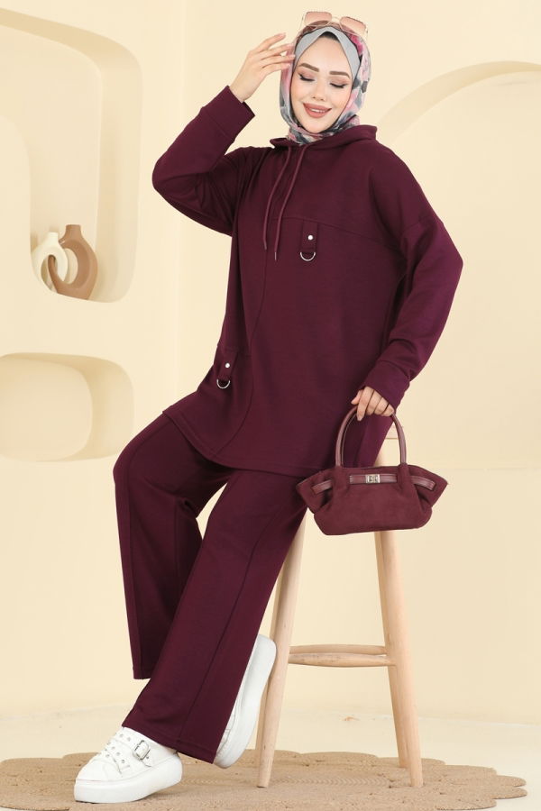 Modaselvim Hijab Combinations Combined 2642MSZ1172 Damson