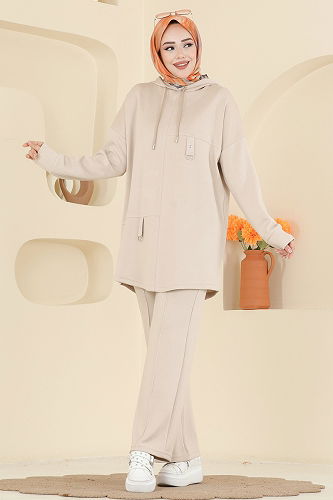 moda selvim طقم بيج 2642MSZ1172 - Thumbnail