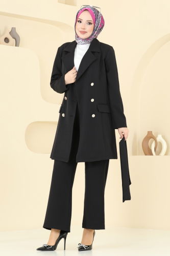 moda selvim طقم أسود 2643SL432 - Thumbnail