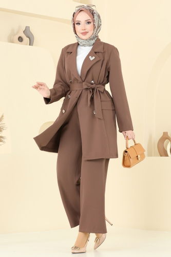 moda selvim طقم بني 2643SL432 - Thumbnail