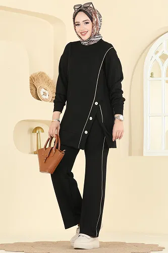 moda selvim طقم أسود 2644MSZ1172 - Thumbnail