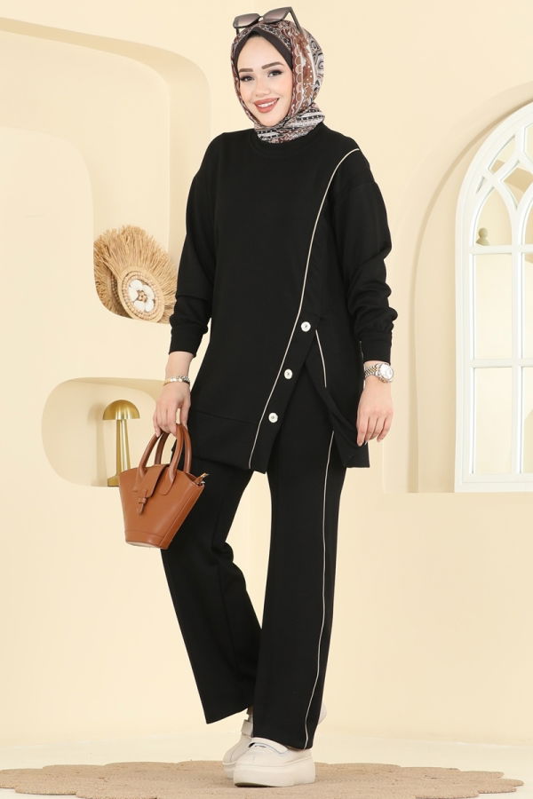 Modaselvim الاطقم طقم أسود 2644MSZ1172