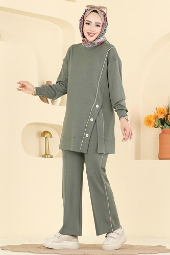 moda selvim طقم اخضر عفني 2644MSZ1172 - Thumbnail