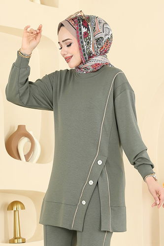 moda selvim طقم اخضر عفني 2644MSZ1172 - Thumbnail