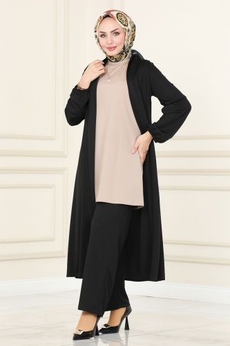 A.S.M.K. - طقم أسود وبيج 2649ASMK1074