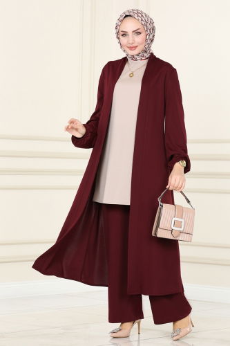 moda selvim Combined 2649ASMK1074 Burgundy&Vision - Thumbnail