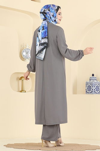 moda selvim Combined 2649ASMK1074 Gray&Navy Blue - Thumbnail