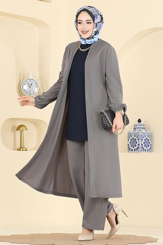 moda selvim Combined 2649ASMK1074 Gray&Navy Blue - Thumbnail