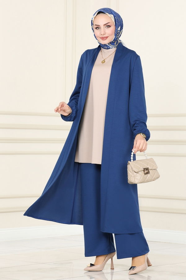 Modaselvim Hijab Combinations Combined 2649ASMK1074 Indigo&Vision