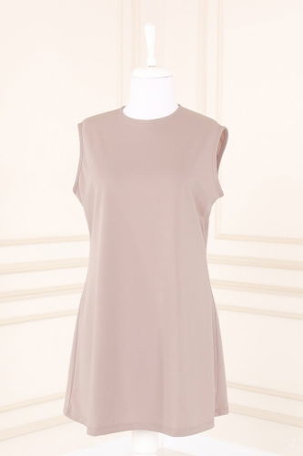 moda selvim طقم ليلكي وبيج 2649ASMK1074 - Thumbnail