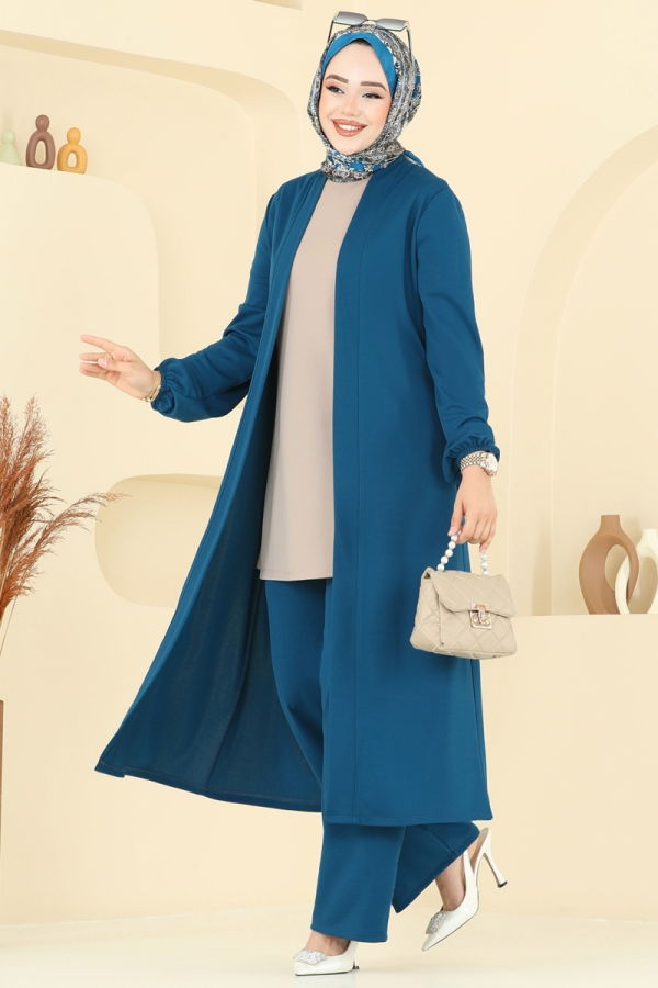 Modaselvim Hijab Combinations Combined 2649ASMK1074 Petroleum & Vision