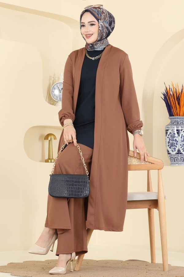 Modaselvim الاطقم طقم عسلي وكحلي 2649ASMK1074