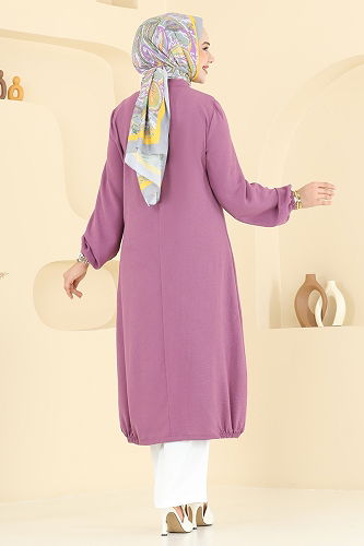 moda selvim طقم ليلكي غامق وسكري 2652SL432 - Thumbnail