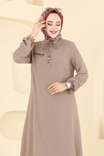 moda selvim طقم بيج وأسود 2652SL432 - Thumbnail