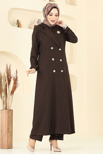 moda selvim طقم بني 2653SL432 - Thumbnail