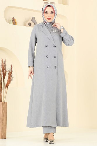 moda selvim طقم رمادي 2653SL432 - Thumbnail