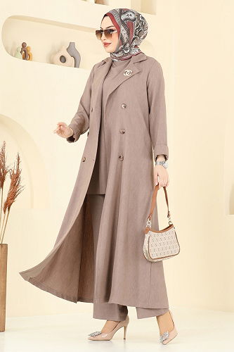 moda selvim طقم بيج 2653SL432 - Thumbnail