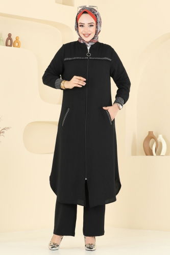 moda selvim طقم أسود 2654SL432 - Thumbnail