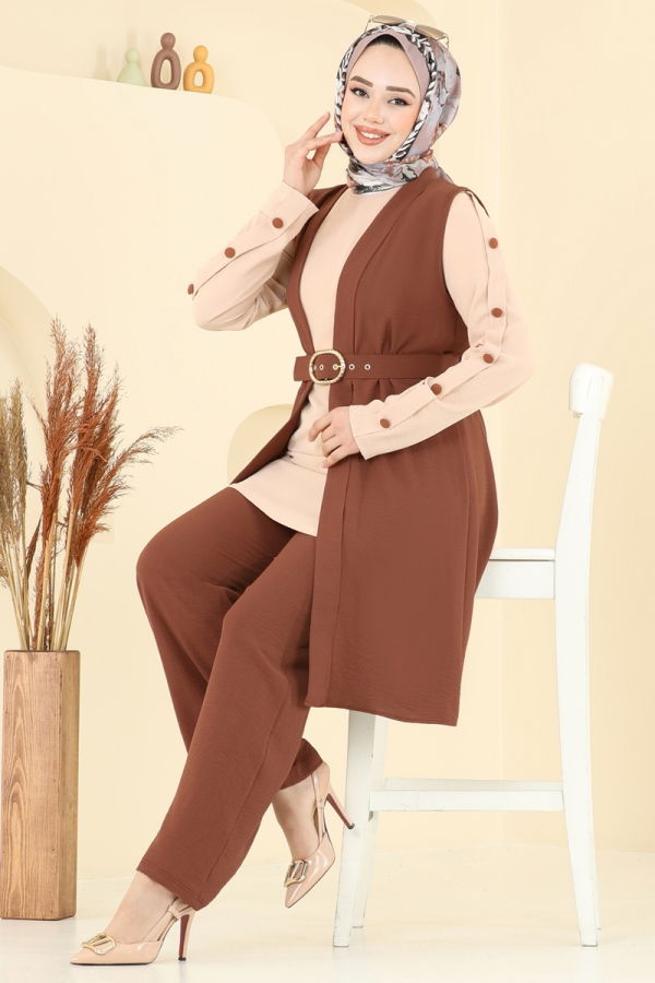 Modaselvim خصم صافٍ20%+20% في سلة التسوق طقم بني وبيج 2660SL432