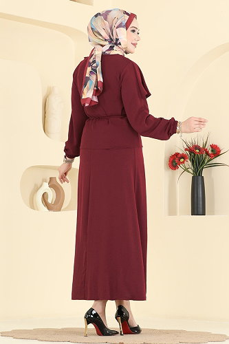 moda selvim Combined 2663MSZ1172 Burgundy - Thumbnail