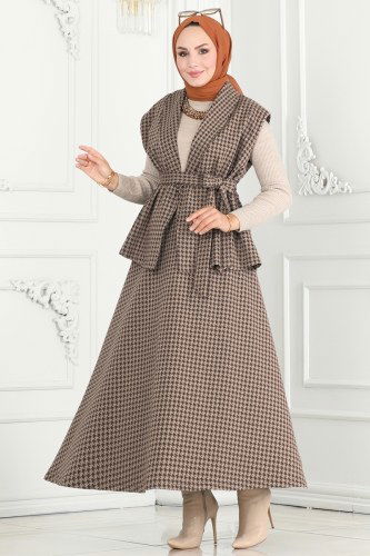 moda selvim طقم بني 2663SL432 - Thumbnail